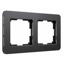 Рамка на 2 поста Werkel Platinum черный алюминий 4690389184451 W0022608