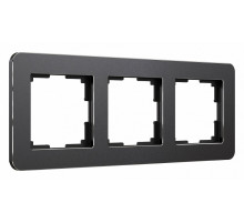 Рамка на 3 поста Werkel Platinum черный алюминий 4690389184482 W0032608