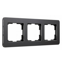 Рамка на 3 поста Werkel Platinum черный алюминий 4690389184482 W0032608