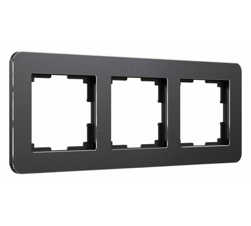 Рамка на 3 поста Werkel Platinum черный алюминий 4690389184482 W0032608