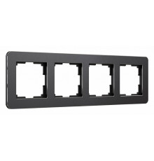 Рамка на 4 поста Werkel Platinum черный алюминий 4690389184512 W0042608