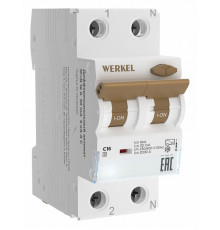 Дифференциальный автомат 1P+N 16 A 30 mА 6 kА C A Werkel W922P166 4690389193224 a062444