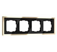 Рамка на 4 поста Werkel Baguette черный/латунь 4690389193323 W0042852 a062784