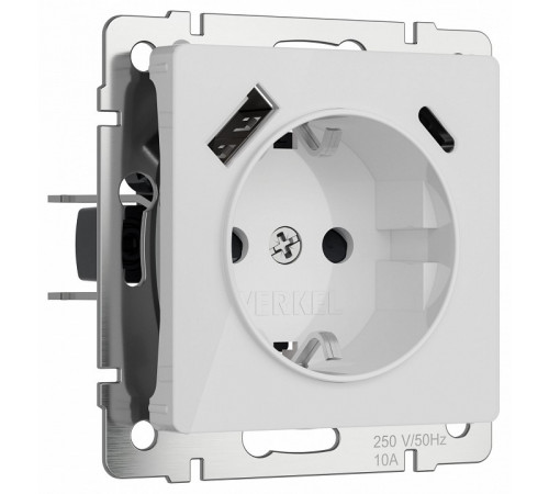 Розетка с заземлением, шторками и USB тип A+C Werkel 4690389197345 W1171741 a064014 Розетка с заземлением, шторками и USB тип A+C Werkel 4690389197345 W1171741 a064014