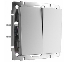 Перекрестный выключатель двухклавишный (серебряный матовый) Werkel W1123065 4690389196881 a064030
