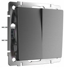 Перекрестный выключатель двухклавишный Werkel графит матовый W1123064 4690389196898 a064032
