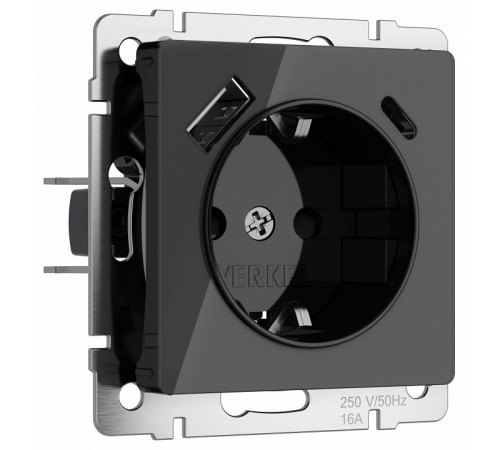 Розетка с заземлением, шторками и USB тип A+C Werkel 4690389197741 W1171748 a064044 Розетка с заземлением, шторками и USB тип A+C Werkel 4690389197741 W1171748 a064044