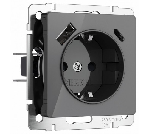 Розетка с заземлением, шторками и USB тип A+C Werkel 4690389197536 W1171744 a064093 Розетка с заземлением, шторками и USB тип A+C Werkel 4690389197536 W1171744 a064093