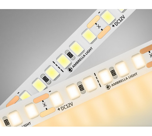 Светодиодная лента Ambrella Light LED Strip 12В 2835 14,4Вт/м 3000K 5м IP20 GS1301