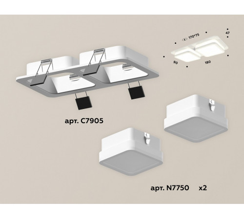 Встраиваемый светильник Ambrella Light Techno XC7905012 (C7905, N7750) Встраиваемый светильник Ambrella Light Techno XC7905012 (C7905, N7750)