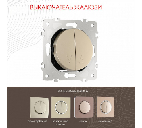 Выключатель жалюзи Arte Milano 202.38-2.shampan