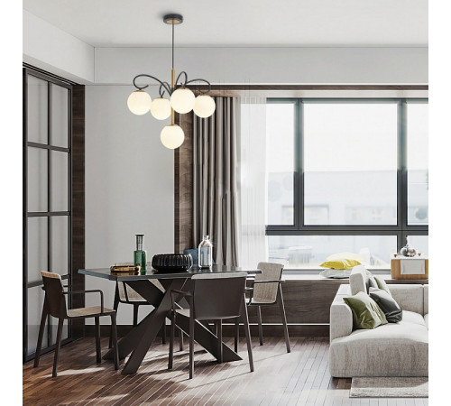 Подвесная люстра Arte Milano Neapolis 273808/4+1 BK/GD