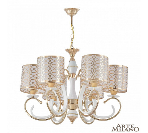 Подвесная люстра Arte Milano Florentia-1237 301237/6 Wh/Gd Подвесная люстра Arte Milano Florentia-1237 301237/6 Wh/Gd