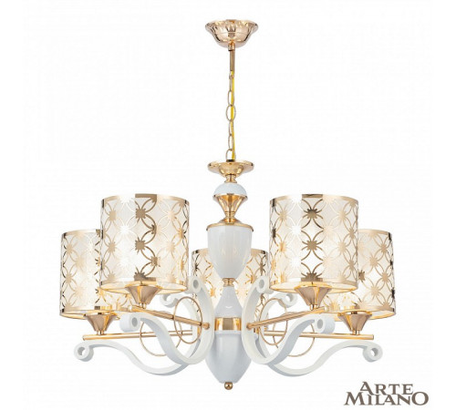 Подвесная люстра Arte Milano Florentia-3097 303097/5 Wh/Gd Подвесная люстра Arte Milano Florentia-3097 303097/5 Wh/Gd