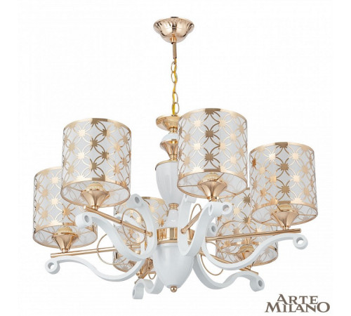 Подвесная люстра Arte Milano Florentia-3097 303097/6 Wh/Gd Подвесная люстра Arte Milano Florentia-3097 303097/6 Wh/Gd