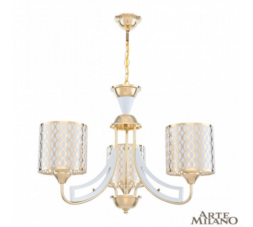 Подвесная люстра Arte Milano Florentia-3387 303387/3 Wh/Gd Подвесная люстра Arte Milano Florentia-3387 303387/3 Wh/Gd