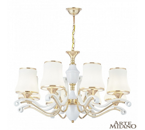 Подвесная люстра Arte Milano Florentia-3987 303987/8 Wh/Gd Подвесная люстра Arte Milano Florentia-3987 303987/8 Wh/Gd