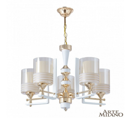 Подвесная люстра Arte Milano Florentia-6087 306087/5 Wh/Gd