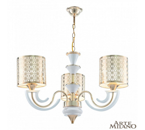 Подвесная люстра Arte Milano Florentia-8857 308857/3 Wh/Gd Подвесная люстра Arte Milano Florentia-8857 308857/3 Wh/Gd