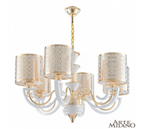 Подвесная люстра Arte Milano Florentia-8857 308857/6 Wh/Gd Подвесная люстра Arte Milano Florentia-8857 308857/6 Wh/Gd
