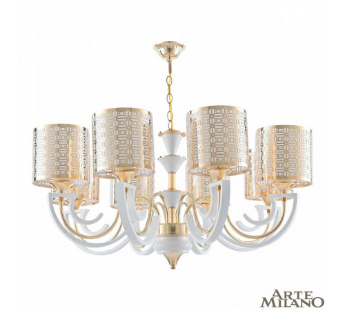 Подвесная люстра Arte Milano Florentia-8857 308857/8 Wh/Gd Подвесная люстра Arte Milano Florentia-8857 308857/8 Wh/Gd