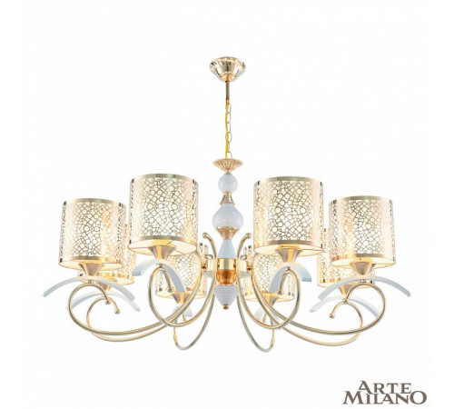 Подвесная люстра Arte Milano Florentia-9787 309787/8 Wh/Gd Подвесная люстра Arte Milano Florentia-9787 309787/8 Wh/Gd