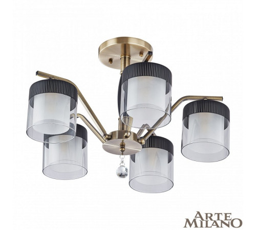 Люстра на штанге Arte Milano Napoli 332646/5 AB+BK Люстра на штанге Arte Milano Napoli 332646/5 AB+BK