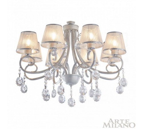 Потолочная люстра Arte Milano Amalfi 337146/8 WT+SL Потолочная люстра Arte Milano Amalfi 337146/8 WT+SL