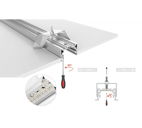 Профиль с экраном Arlight S2-LINIA69-F-2500 ANOD+OPAL 021177