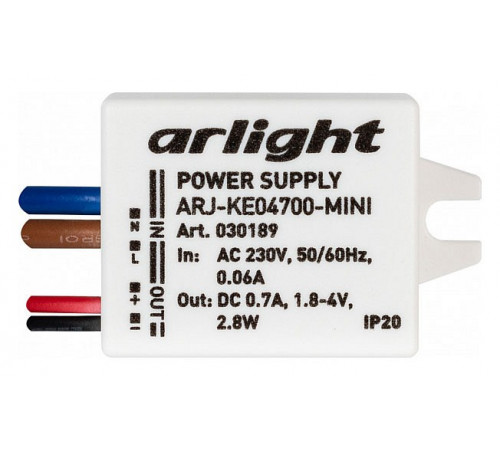Блок питания Arlight ARJ-KE04700-Mini (2.8W, 700mA) 030189 Блок питания Arlight ARJ-KE04700-Mini (2.8W, 700mA) 030189