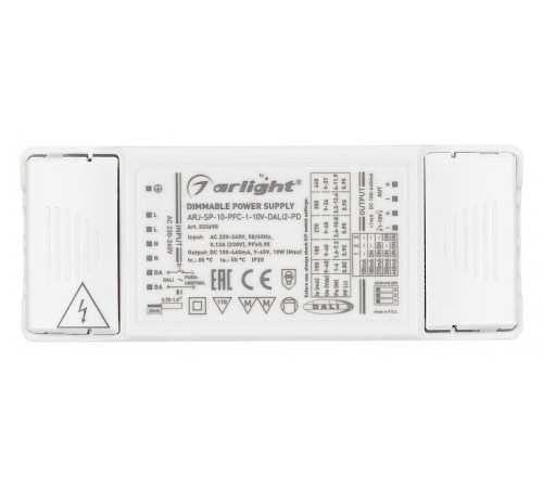 Блок питания Arlight ARJ-SP-10-PFC-1-10V-DALI2-PD (10W, 100-440mA) 033690 Блок питания Arlight ARJ-SP-10-PFC-1-10V-DALI2-PD (10W, 100-440mA) 033690