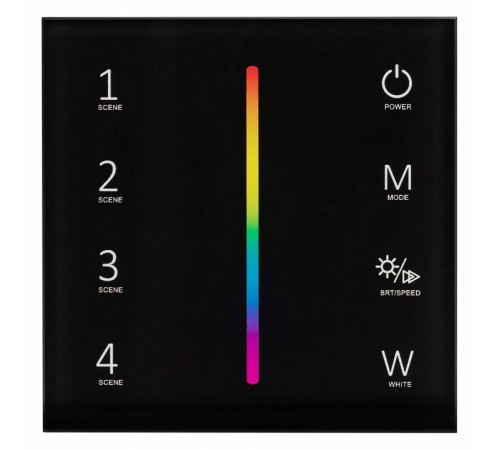 Панель Arlight Smart-P22-RGBW-G-IN Black (12-24V, 4x3A, Sens, 2.4G) 033766 Панель Arlight Smart-P22-RGBW-G-IN Black (12-24V, 4x3A, Sens, 2.4G) 033766
