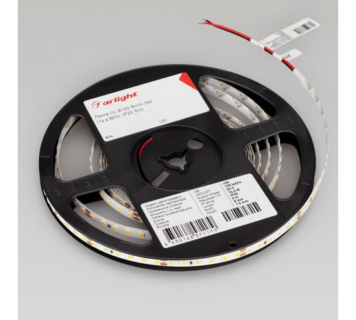 Светодиодная лента Arlight UL-A120-8mm 24V Warm3500 (14.4 W/m, IP20, 5m) 042303 Светодиодная лента Arlight UL-A120-8mm 24V Warm3500 (14.4 W/m, IP20, 5m) 042303