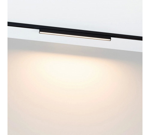 Трековый магнитный светильник Arlight MAG-MICROCOSM-FLAT-L300-8W Warm3000 (BK, 100 deg, 24V) 043271