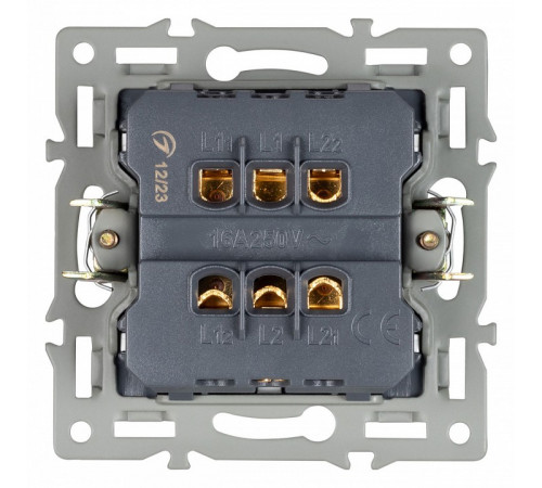 Механизм выключателя двухклавишный проходной Arlight SWT-MKP2-PL-WH (250V, 16A) 043727 Механизм выключателя двухклавишный проходной Arlight SWT-MKP2-PL-WH (250V, 16A) 043727