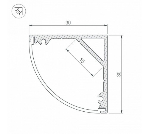 Профиль Arlight SL-KANT-H30-3000 ANOD 046182 Профиль Arlight SL-KANT-H30-3000 ANOD 046182