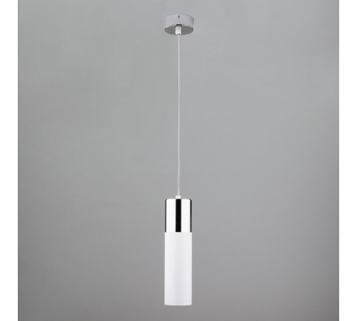 Подвесной светильник Eurosvet Double Topper 50135/1 LED хром/белый Подвесной светильник Eurosvet Double Topper 50135/1 LED хром/белый