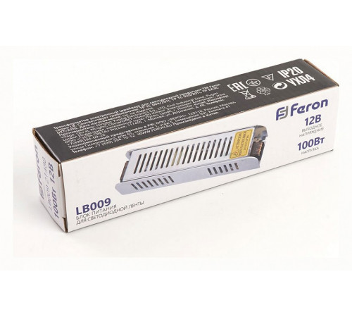Блок питания для светодиодной ленты Feron LB009 12V 100W IP20 8,4A 21488