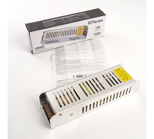 Блок питания для светодиодной ленты Feron LB009 12V 150W IP20 12,5A 21496