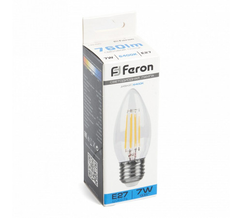 Лампа светодиодная Feron LB-66 Свеча E27 7W 6400K 38272 Лампа светодиодная Feron LB-66 Свеча E27 7W 6400K 38272