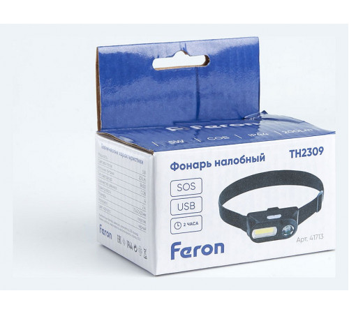 Фонарь налобный Feron TH2309 с аккумулятором 41713 Фонарь налобный Feron TH2309 с аккумулятором 41713