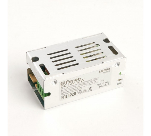 Трансформатор для светодиодной ленты Feron LB002 12Вт 12В IP20 48005