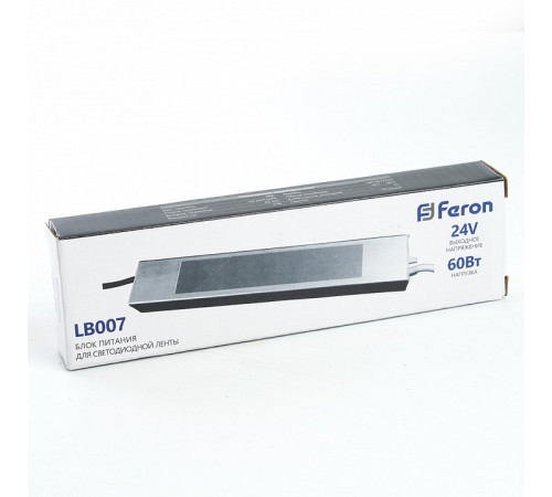 Трансформатор для светодиодной ленты Feron LB007 60Вт 24В IP67 48057 Трансформатор для светодиодной ленты Feron LB007 60Вт 24В IP67 48057