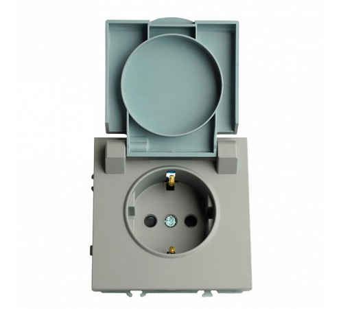 Розетка 1-местная с крышкой и защитными шторками Stekker Эмили RST16-5112-10 49959