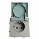Розетка 1-местная с крышкой и защитными шторками Stekker Эмили RST16-5112-10 49959
