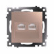 Розетка компьютерная 2-местная RJ-45 Stekker Катрин GLS00-7109-02 50004