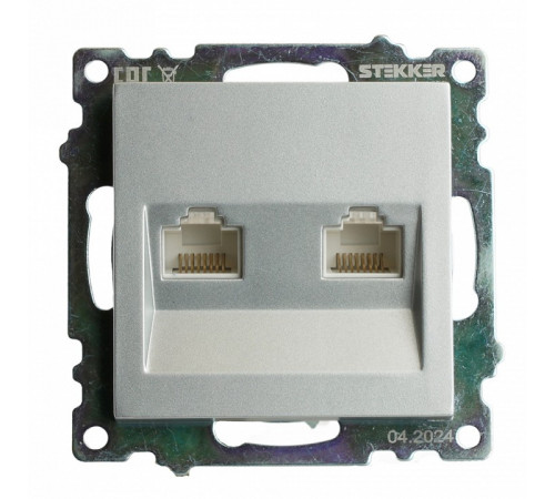Розетка компьютерная 2-местная RJ-45 Stekker Катрин GLS00-7109-03 50005 Розетка компьютерная 2-местная RJ-45 Stekker Катрин GLS00-7109-03 50005