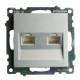 Розетка компьютерная 2-местная RJ-45 Stekker Катрин GLS00-7109-03 50005