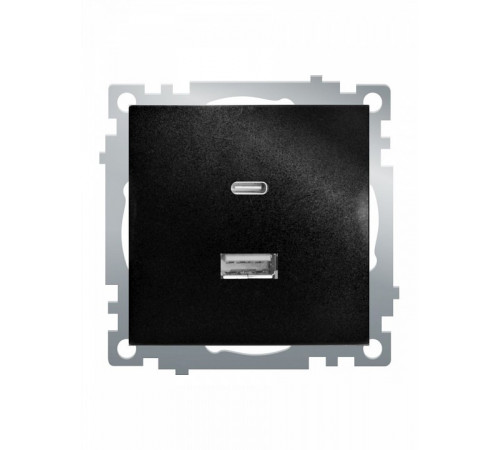 Розетка 2-местная USB + type C Stekker Катрин GLS10-7116-05 50055
