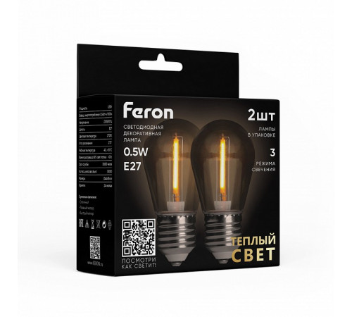 Лампа светодиодная Feron LB-384 E27 0,5W 2700К 51036 Лампа светодиодная Feron LB-384 E27 0,5W 2700К 51036